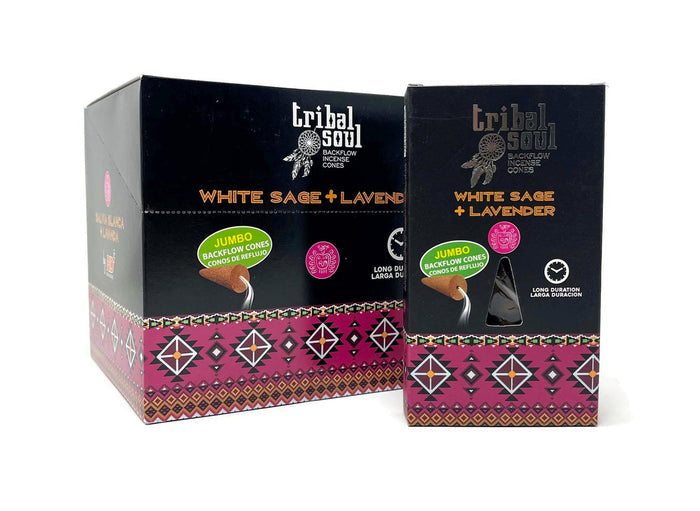 TRIBAL SOUL WHITE SAGE & LAVENDER BACKFLOW CONES