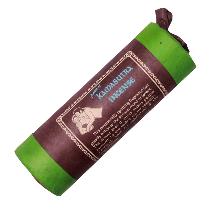 Kamasutra Incense is a handmade herbal incense blend from Nepal. The wonderful aroma of fresh herbs is strong and clear when you open the package. These natural incense sticks burn well, with a clear and refreshing scent.