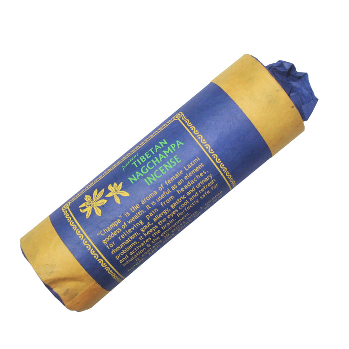 Tibetan Nagchampa Incense is a high quality incense made by hand in Nepal. Nag champa is one of the most famous incense aromas from India and Nepal. These natural incense sticks burn well, with the traditional sweet scent of nag champa.