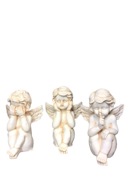 3 Wise Angel Set - Hear No Evil, Speak No Evil See No Evil