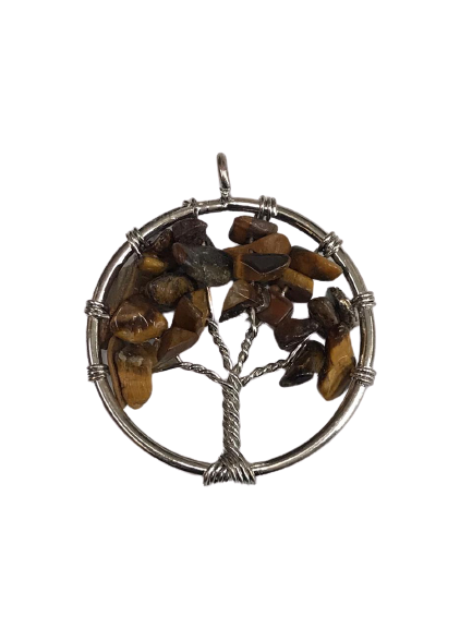 TIGER'S EYE TREE OF LIFE PENDANT