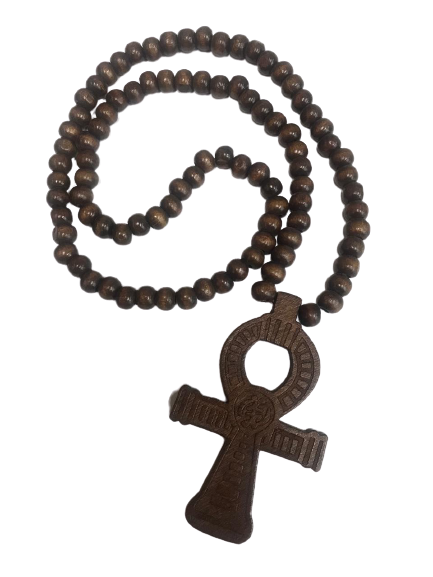EGYPTIAN ANKH WOODEN NECKLANCE