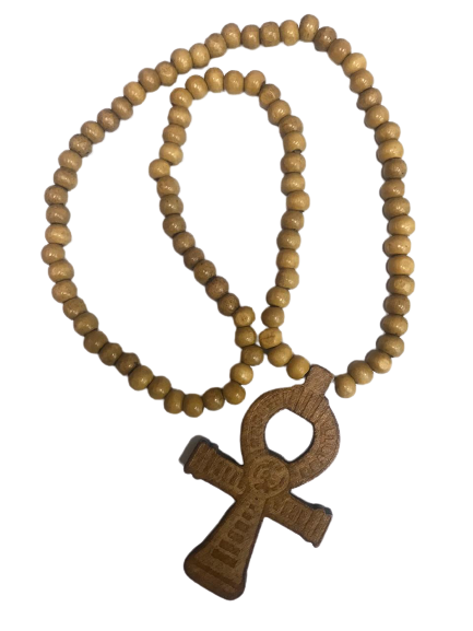 EGYPTIAN ANKH WOODEN NECKLANCE