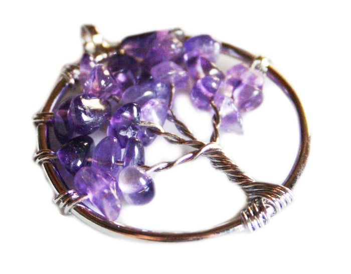 Amethyst tree of life pendant
