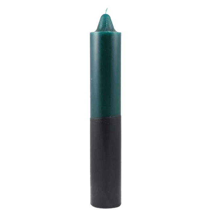 Double Action Spell Candle Green/Black